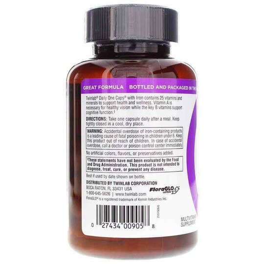 Daily One Caps with Iron, Twinlab